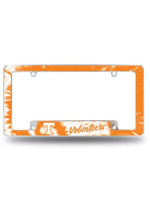 Tennessee Volunteers Tie Dye All Over Chrome License Plate Frame - White