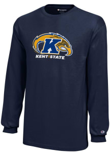 Champion Kent State Golden Flashes Youth Navy Blue Core Long Sleeve T-Shirt