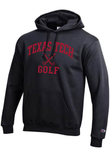 Champion Texas Tech Red Raiders Mens Black Golf Icon Powerblend Long Sleeve Hoodie