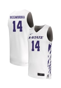 Mobi Ikegwuruka  Nike K-State Wildcats White NIL Name And Number Jersey