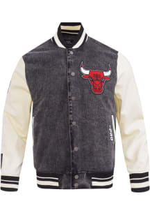 Pro Standard Chicago Bulls Mens Black Rebel Athletics Medium Weight Jacket