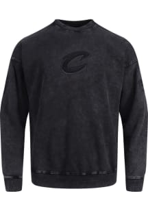 Pro Standard Cleveland Cavaliers Mens Black Washed Classic Long Sleeve Fashion Sweatshirt