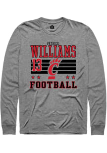 Patrick Williams Cincinnati Bearcats Grey Football NIL Striped Long Sleeve Player T Shirt
