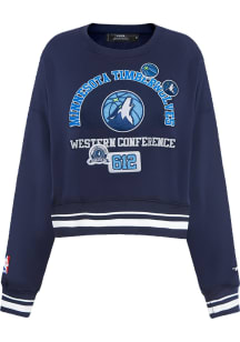 Pro Standard Minnesota Timberwolves Womens Navy Blue Area Code Crew Sweatshirt