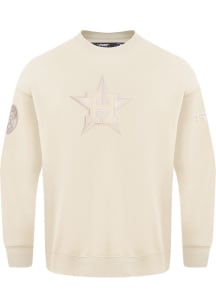 Pro Standard Houston Astros Mens White Neutral Long Sleeve Fashion Sweatshirt