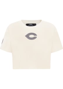 Pro Standard Cincinnati Reds Womens Ivory Reverse Short Sleeve T-Shirt