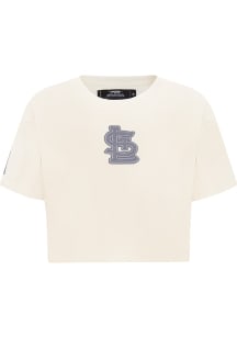 Pro Standard St Louis Cardinals Womens Ivory Reverse Short Sleeve T-Shirt