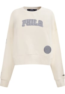 Pro Standard Philadelphia 76ers Womens Ivory Reverse Crew Sweatshirt