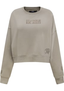 Pro Standard Columbus Blue Jackets Womens Tan FLC Crew Crew Sweatshirt