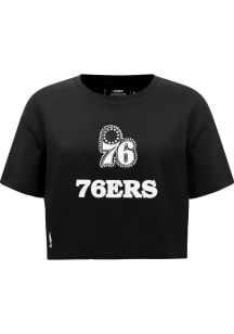 Pro Standard Philadelphia 76ers Womens Black Pearl Short Sleeve T-Shirt