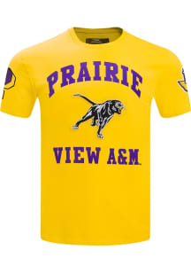 Pro Standard Prairie View A&M Panthers Gold Classic Stacked Logo Short Sleeve Fashion T Shirt