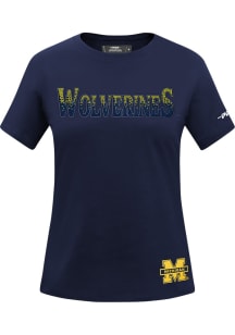 Pro Standard Michigan Wolverines Womens Blue Jewels Short Sleeve T-Shirt