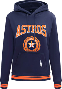Pro Standard Houston Astros Womens Navy Blue Crest Hooded Sweatshirt