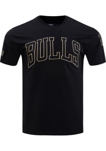 Pro Standard Chicago Bulls Black Black and Gold Short Sleeve Fashion T Shirt