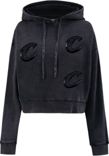 Pro Standard Cleveland Cavaliers Womens Black Washed Crystalline Hooded Sweatshirt
