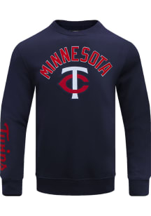 Pro Standard Minnesota Twins Mens Navy Blue Classic Long Sleeve Fashion Sweatshirt