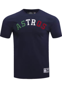 Pro Standard Houston Astros Navy Blue Mexico Wordmark Short Sleeve Fashion T Shirt