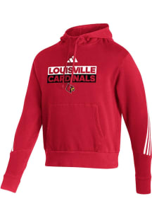Adidas Louisville Cardinals Mens Cardinal Fleece Long Sleeve Hoodie