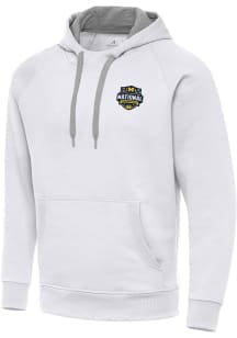 Antigua Michigan Wolverines Mens White 2026 MBB Champions Victory Long Sleeve Hoodie