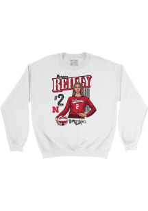 Bergen Reilly  Campus Ink Nebraska Cornhuskers Youth White Classics Crew Long Sleeve Crew Sweatshi..