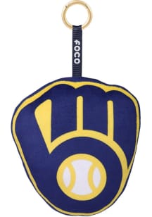 Milwaukee Brewers 6in Plush Logo Backpack Clip Keychain - Navy Blue