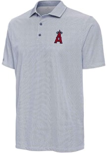 Antigua Los Angeles Angels Mens Navy Blue Pave Short Sleeve Polo