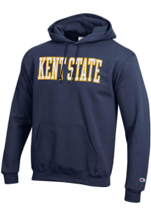 Champion Kent State Golden Flashes Mens Navy Blue Straight Powerblend Long Sleeve Hoodie