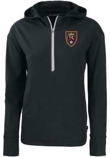 Cutter and Buck Real Salt Lake Womens Black Daybreak Hood Qtr Zip