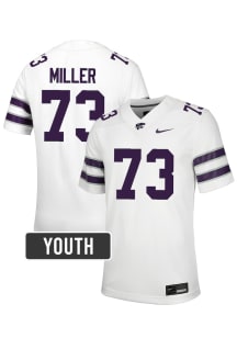 Oliver Miller K-State Wildcats Youth White Nike NIL Name And Number Football Jersey