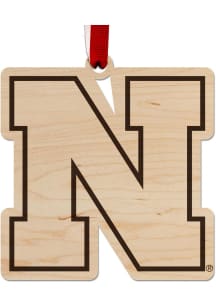 Nebraska Cornhuskers Maple Ornament - Brown