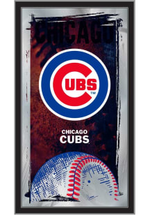 Chicago Cubs Baseball Hanging Back Bar Mirror