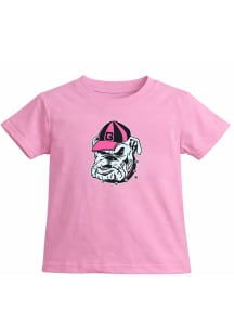 Little King Georgia Bulldogs Toddler Pink Sparkle Short Sleeve T-Shirt