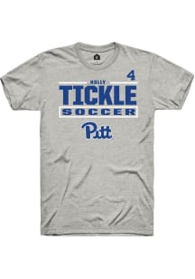 Holly Tickle Pitt Panthers Ash NIL Stacked Box Short Sleeve Player T Shirt