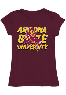 Vive La Fete Arizona State Sun Devils Toddler Girls Maroon Lexie Short Sleeve T-Shirt