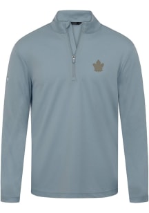 Levelwear Toronto Maple Leafs Mens Grey Heron Copper Long Sleeve Qtr Zip Pullover