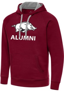 Antigua Arkansas Razorbacks Mens Red Alumni Victory Long Sleeve Hoodie