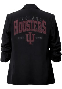 Indiana Hoosiers Womens Black Est 1820 Blazer Ruched Medium Weight Jacket