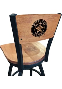 Houston Astros Wood Seat Maple Back Swivel Pub Stool - Brown