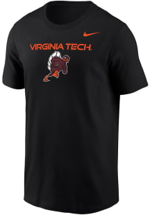 Nike Virginia Tech Hokies Black Club Fleece Running Hokie Short Sleeve T Shirt