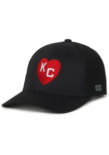 Kansas City Monarchs KC Heart Stretch Trucker Adjustable Hat - Black