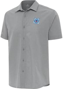 Antigua Coast Guard Mens Ash Activate Short Sleeve Dress Shirt