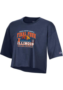 Champion Illinois Fighting Illini Womens Navy Blue 2026 NCAA Final Four Bound Short Sleeve T-Shirt