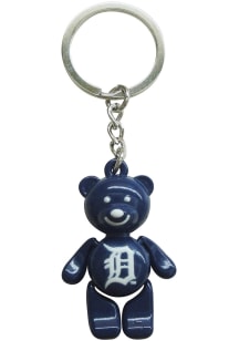 Detroit Tigers Team Logo Blue Bear Keychain - Navy Blue