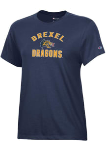 Champion Drexel Dragons Womens Navy Blue Arch Core Short Sleeve T-Shirt