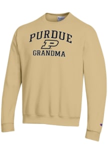 Champion Purdue Boilermakers Mens Gold Grandma Powerblend Long Sleeve Crew Sweatshirt