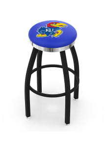 Kansas Jayhawks Chrome Seat Pub Stool - Black