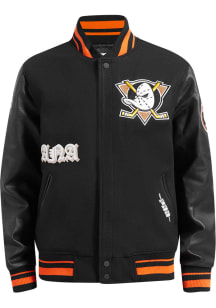 Mens Anaheim Ducks Pro Standard Mens Old English Heavyweight Jacket - Black