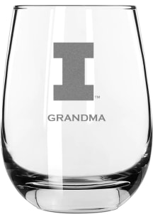 Illinois Fighting Illini Grandma 15oz Stemless Wine Glass - White