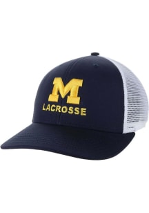 Legacy Michigan Wolverines Lacrosse Mid Pro Trucker Adjustable Hat - Navy Blue