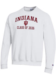 Champion Indiana Hoosiers Mens White Font Class of 2026 Powerblend Long Sleeve Crew Sweatshirt